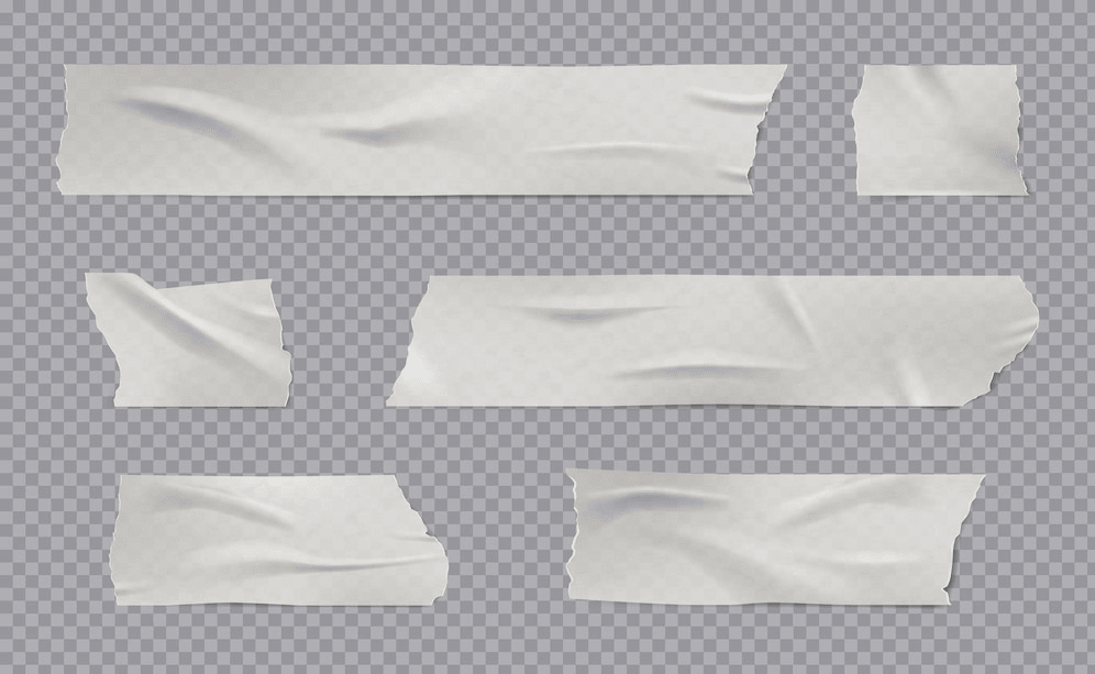 Collection of over 100 free tape PNG images including duct tape, washi tape, caution tape, and more available for download at FreeResourcesHub.com.